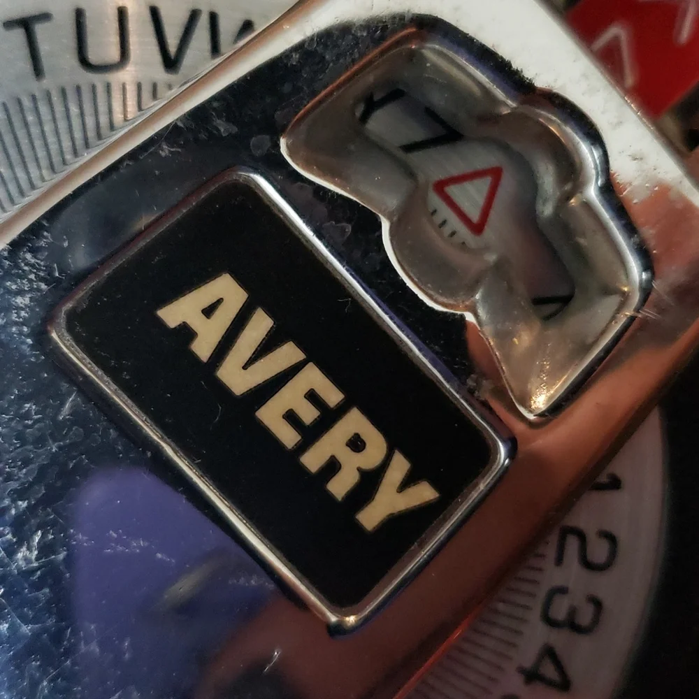 Vintage Avery Rotex 880 Handheld Label Maker With Small Roll Of Red Label Tape